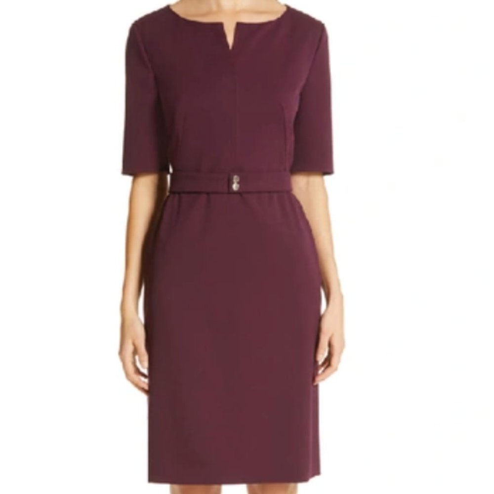 Hugo Boss Debaly Sheath Dress in Dark Berry